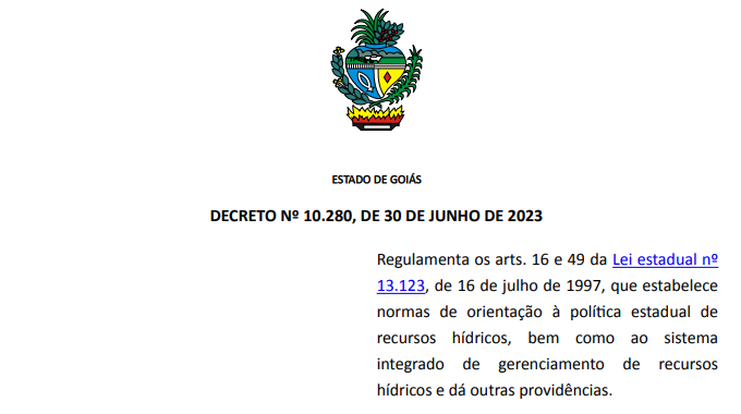 decreto cobrança de água